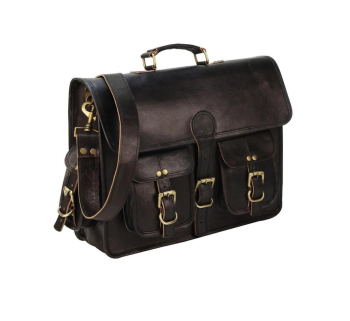 Craftshades - 11*15 Inch 4 Pockets Handcrafted Leather Bag| 100% Genuine Leather