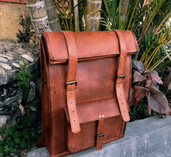 Craftshades - 11 x 20 x 4 Inch 100% Genuine Roll Leather Shoulder Backpack | Unisex