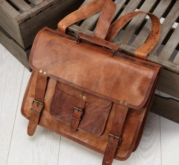 Craftshades – 13 Inch Classic Handcrafted Goat Leather Laptop Bag | 100% Genuine Leather