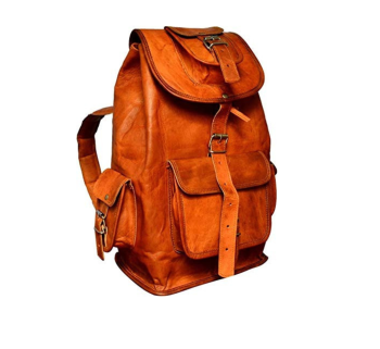 CraftShades - 13*18 Inch Goat Leather Backpack bag For Girls And Boys | 100% Genuine Leather