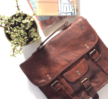 Craftshades – Single Pocket Handcrafted Vintage Leather Laptop Bag Leather Bag | 100% Genuine Leather