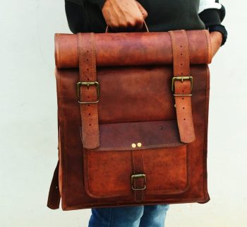 Craftshades - 14*24 Inch 100% Genuine Roll Leather Shoulder Backpack | Unisex