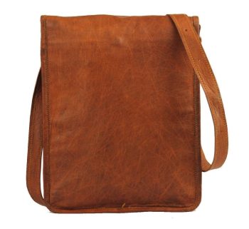 Craftshades - 9*11 inches Full Flap Handcrafted Goat Leather Sling Bag | 100% Genuine Leather