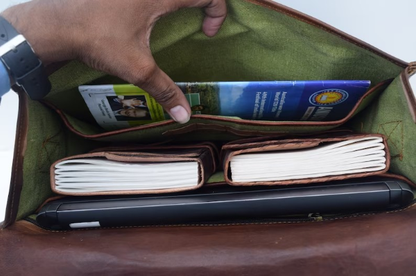 Craftshades – 11*15 Inch Double Pocket Handcrafted Vintage Messenger Goat Unisex Leather Bag | 100% Genuine Leather - Image 8