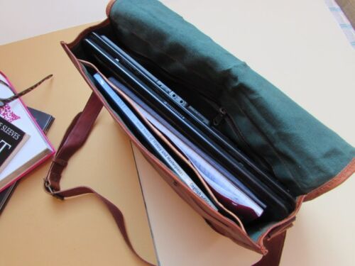 Craftshades – Vintage Double Strip Plain 10*13″ Handcrafted Goat Leather Laptop Bag | 100% Genuine Leather - Image 4