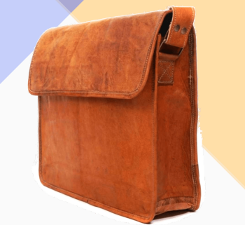 Craftshades – Flip-Flop Plain 18"13 Handcrafted Leather Laptop Bag | 100% Genuine Leather