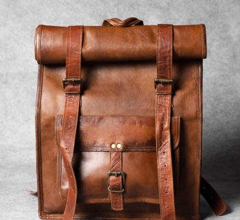 Craftshades - 12 x 16 x 20 Inch 100% Genuine Roll Leather Shoulder Backpack | Unisex
