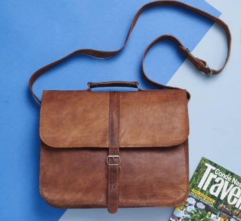 Craftshades – Vintage Single Strip 13"10 Handcrafted Leather Laptop Bag | 100% Genuine Leather