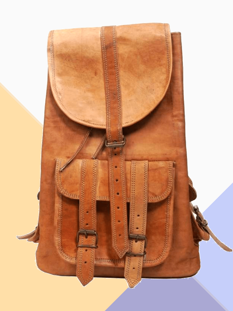 Craftshades – 4 Pockets 20 Inch Handcrafted Leather Pittu Bag | 100% Genuine Leather