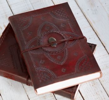 Craftshades – Vintage Flower With Single Stone Embossed Unique Design 7″5 Handcrafted Leather Journal/Diary 200 page | 100% Genuine Leather