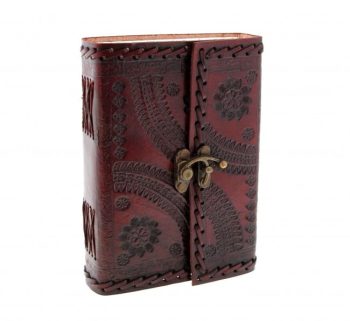 Craftshades – Vintage Dark Brown Shaded Flower Embossed Unique Design 7″5 Handcrafted Leather Journal/Diary 200 page | 100% Genuine Leather