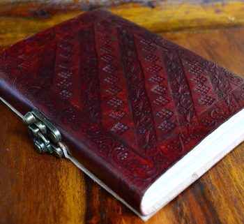 Craftshades – Side Lock Square Embossed Unique Design 7″5 Handcrafted Leather Journal/Diary 200 page | 100% Genuine Leather