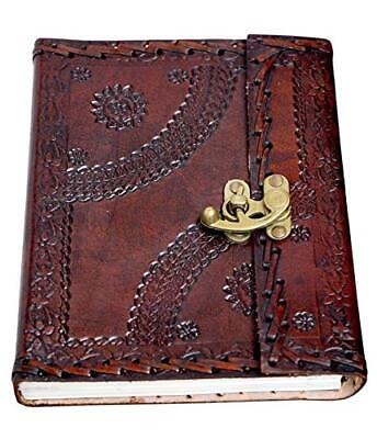 Craftshades – Vintage Dark Brown Shaded Flower Embossed Unique Design 7″5 Handcrafted Leather Journal/Diary 200 page | 100% Genuine Leather - Image 2