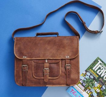 Craftshades – Vintage Single Pocket 15"11 Handcrafted Leather Laptop Bag | 100% Genuine Leather