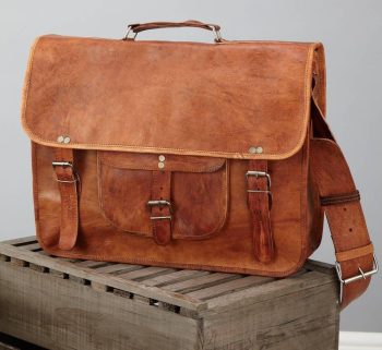 Craftshades – Vintage Single Pocket 13"10 Handcrafted Leather Laptop Bag | 100% Genuine Leather