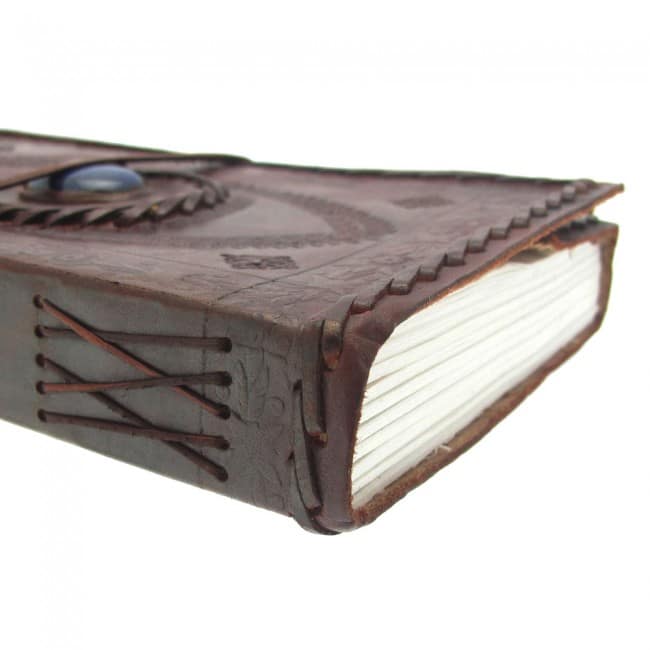 Craftshades – Vintage Single Stone Embossed Unique Design 7″5 Handcrafted Leather Journal/Diary 200 page | 100% Genuine Leather - Image 3