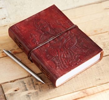 Craftshades – Shree Ganesha Embossed Unique Design 7″5 Handcrafted Leather Journal/Diary 200 page | 100% Genuine Leather