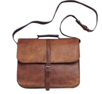 Craftshades - 10*13" Expandable Handcrafted Vintage Goat Leather Bag | 100% Genuine Leather