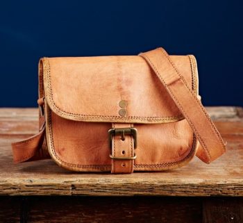 Craftshades – 9″7 Single Strip Handcrafted Mini Messenger Leather Bag | 100% Genuine Leather