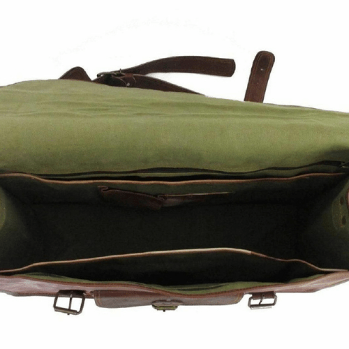 Craftshades –Single Pocket Double Strip 9*11 Inch Handcrafted Satchel Leather Bag | 100% Genuine Leather - Image 4