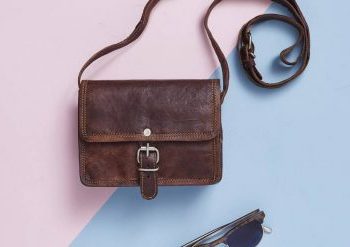 Craftshades – 5*7 inch Pocket Handcrafted Sling Goat Leather Bag (Tan) | 100% Genuine Leather