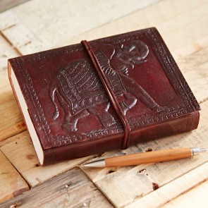 Craftshades – Traditional Elephant Embossed Design 7″5″ Handcrafted Leather Journal/Diary 200 page | 100% Genuine Leather