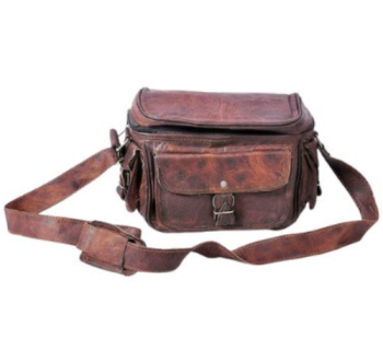 Craftshades - 9 Inch Unique Handcrafted Leather Camera Bag | 100% Genuine Leather