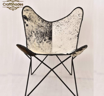 Heron leather Butterfly Chair