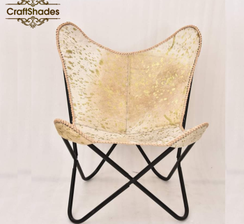 Heron leather Butterfly Chair