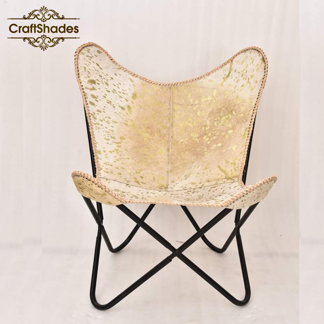 Heron leather Butterfly Chair