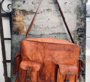handcrafted ND  leather bag with pocket  11*15
