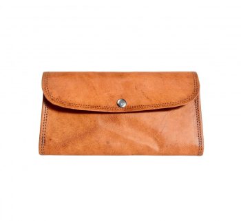 Craftshades – 8 Inch Handcrafted Unique Clutch Tan Color Leather Bag for Women | 100% Genuine Leather