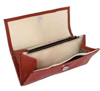 Craftshades – 8 Inch Handcrafted Unique Red Clutch Leather Bag for Women | 100% Genuine Leather