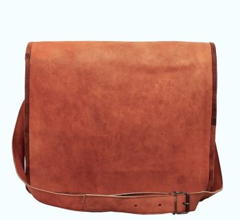 Craftshades – 11*15″ Plain Handcrafted Goat Leather Full Flap Bag | 100% Genuine Leather