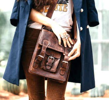 Craftshades - With Pocket Handcrafted Leather Sling Bag | 100% Genuine Leather