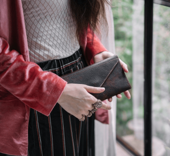 Craftshades – 8 Inch Handcrafted Unique V Shape Flap Leather Bag for Women | 100% Genuine Leather