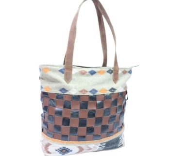 Canvas Tote Bag Checks Design