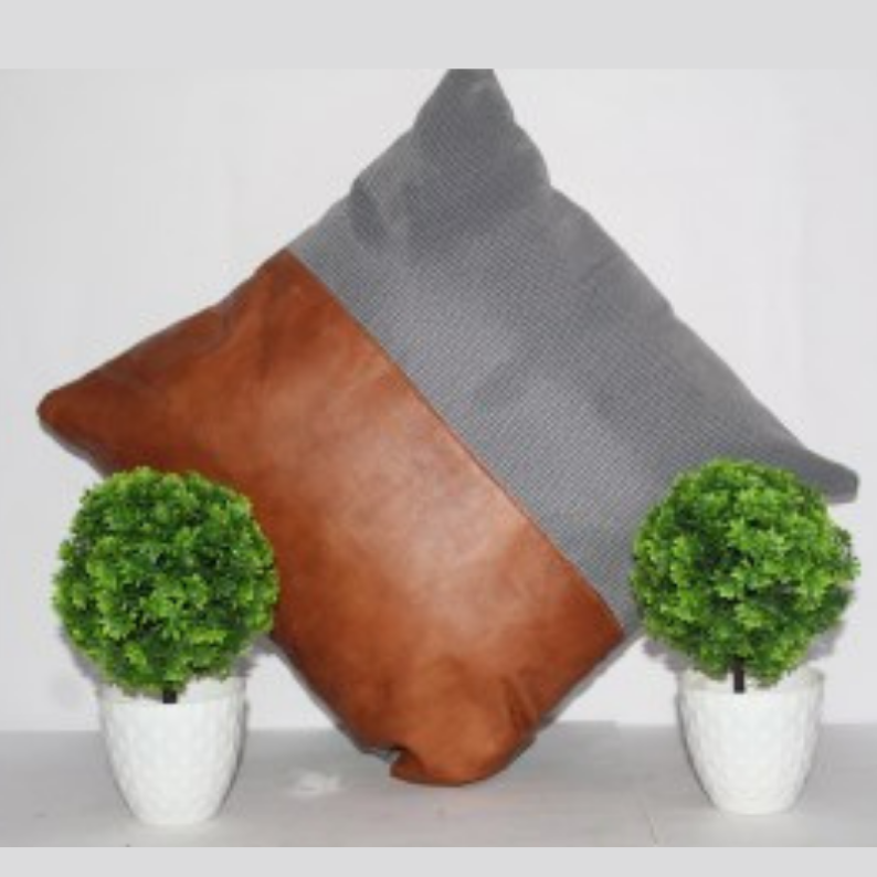 Handmade Leather Cushion for Sofa
