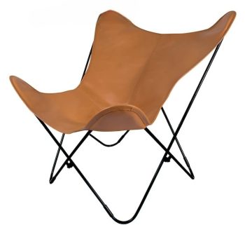 Retro Handmade Leather Butterfly Chair, Handmade chair, foldable chair