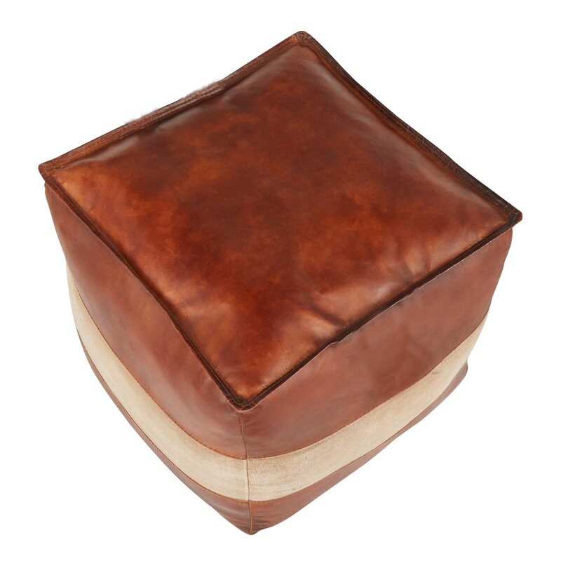 Leather Pouf, ottoman pouf handmade pouf footstool - Image 4