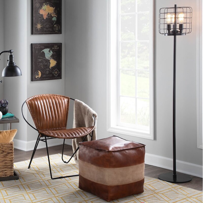 Leather Pouf, ottoman pouf handmade pouf footstool