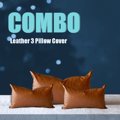 100% Goat Leather 3 Pillow Cover – Sofa Cushion Case