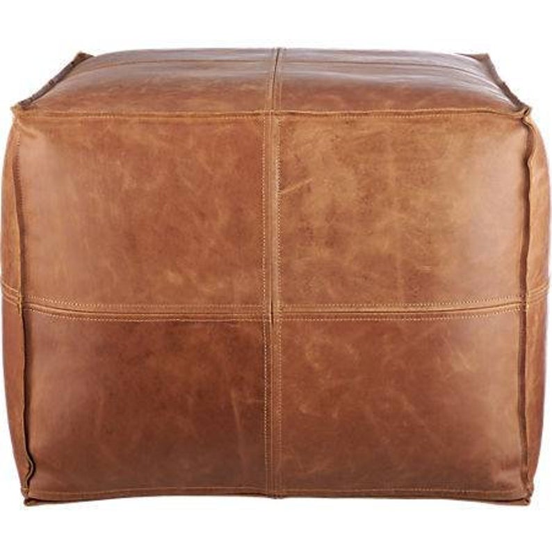 Leather moroccan pouf ottoman for Home by CraftShades - Image 14