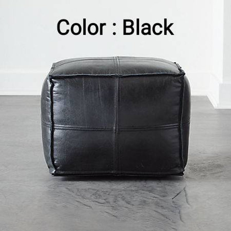 Leather moroccan pouf ottoman for Home by CraftShades - Image 13