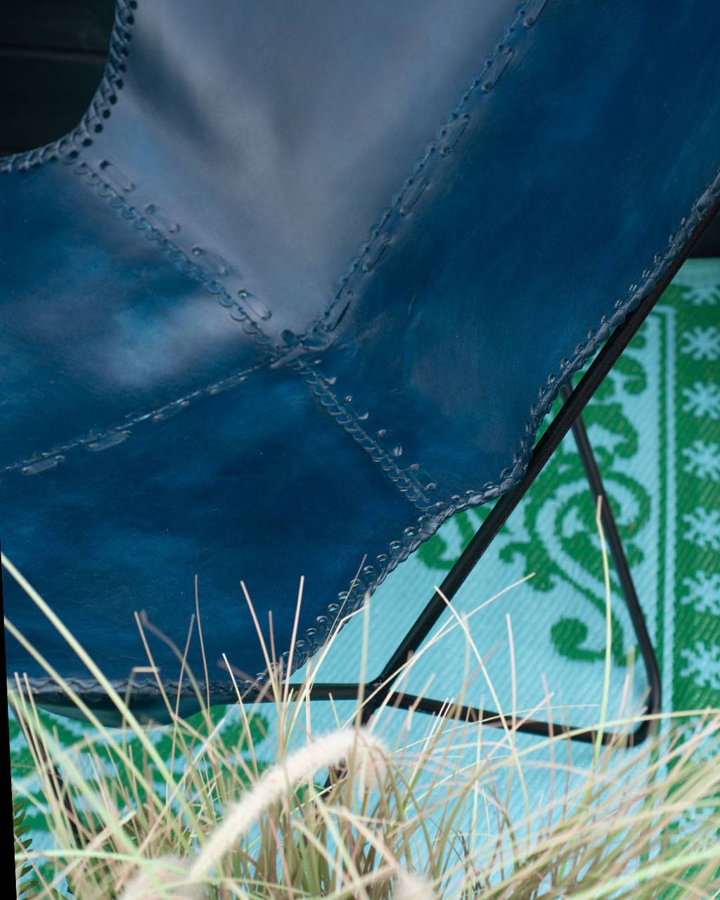 CraftShades Handcrafted Leather Butterfly Chair, foldable chair - Image 4