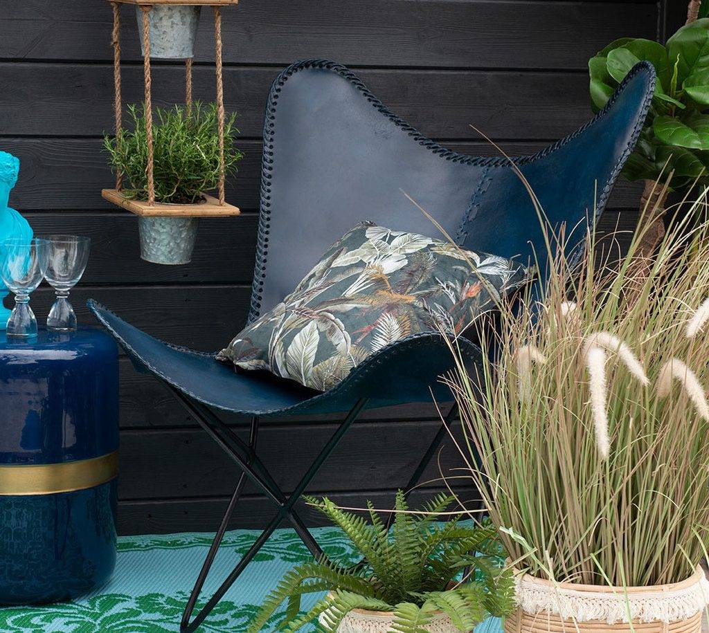 CraftShades Handcrafted Leather Butterfly Chair, foldable chair - Image 3