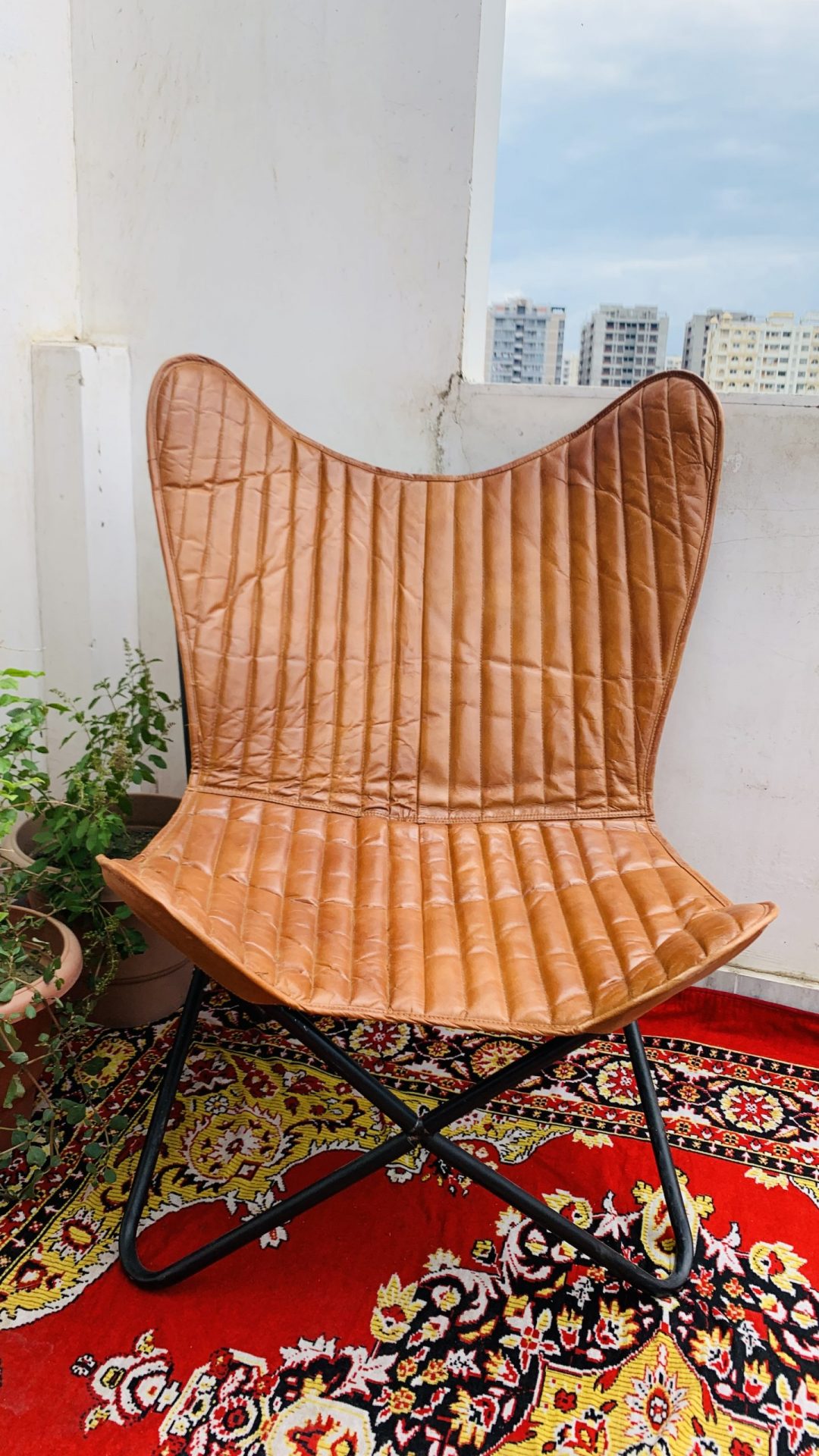 CraftShades HandCrafted Leather Padded Butterfly Chair Buffalo leather - Image 4