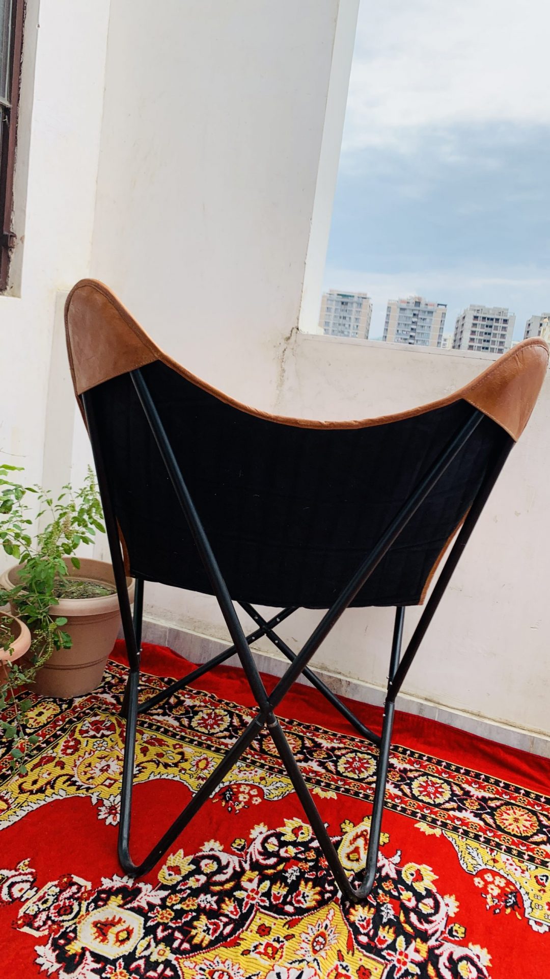 CraftShades HandCrafted Leather Padded Butterfly Chair Buffalo leather - Image 5