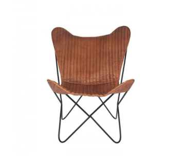 CraftShades HandCrafted Leather Padded Butterfly Chair Goat leather