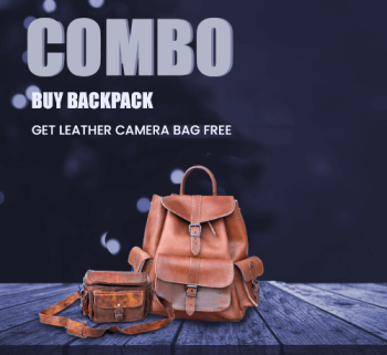 Craftshades –  Handcrafted Leather Camera bag & backpack  Combo